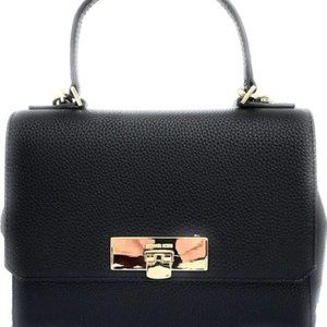 Euc Michael Kors Callie Black Leather Shoulder Bag Purse